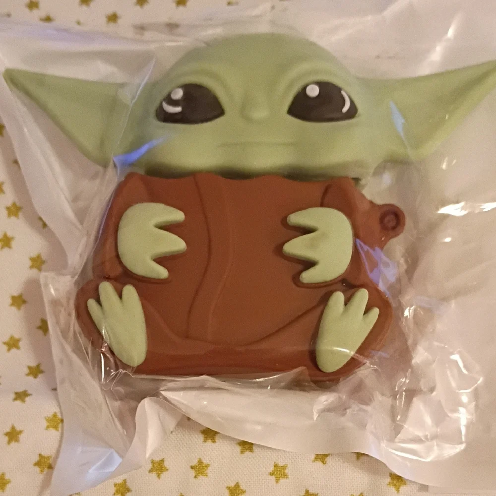 Green and Brown Baby Alien AirPods Case. Star Wars Yoda.